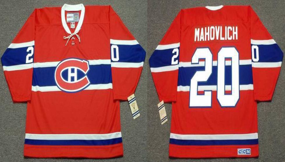 2019 Men Montreal Canadiens #20 Mahovlich Red CCM NHL jerseys